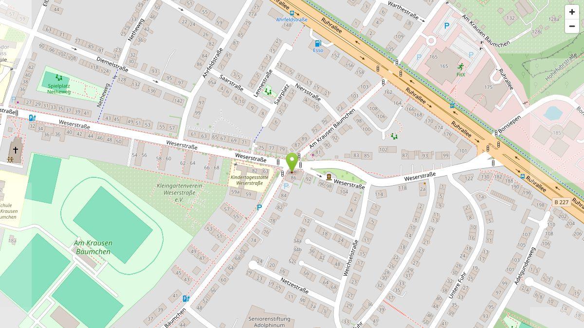 Karte: Weserstr. 86, 45136 Essen